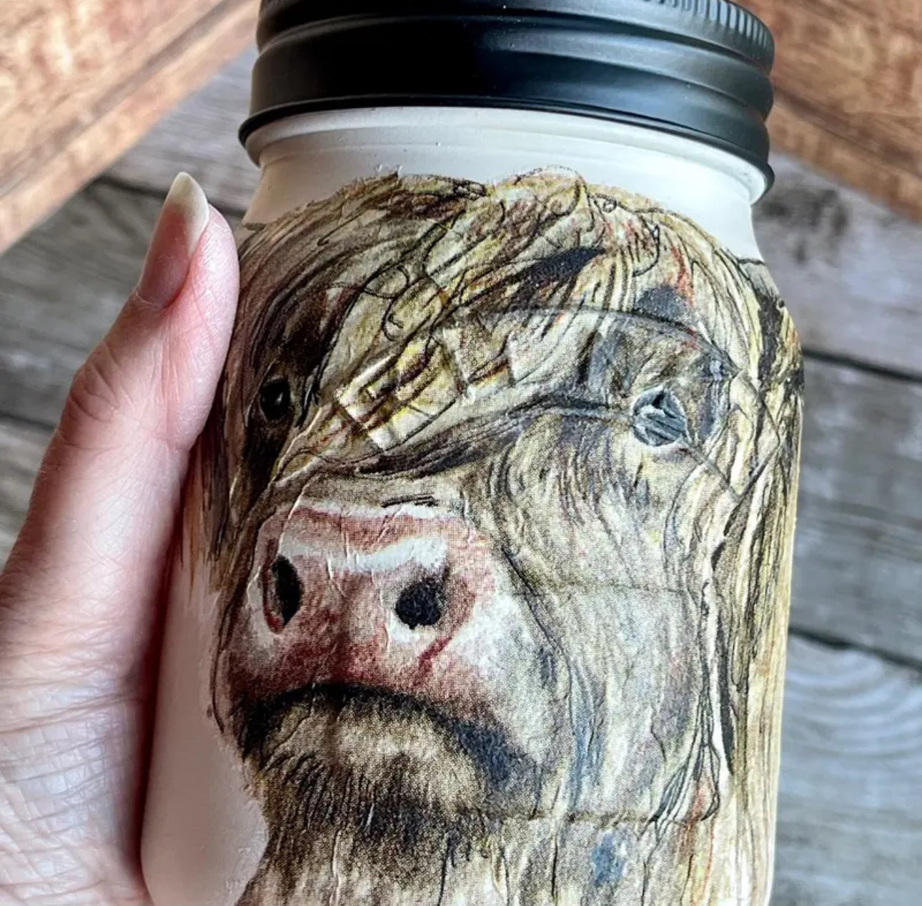 Highland Cow Soap Dispenser/Storage jar, choose your lid